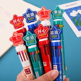 20Pcs 10 Colours Ballpoint Pens Student Press Pen Oily Multi-color Ball