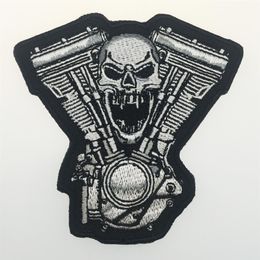 Quality Brotherhood Music Skull Embroidered Iron On Patch DIY Appliequie Accessory Embroidery Sew On Badge Motorcycle Punk Biker P207k