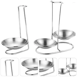 Dinnerware Sets 2 Pcs Collector Desktop Organizer Shelf Spoon Ladle Rest Metal Holder Stainless Steel Kitchen Rack Stand
