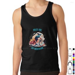 Men's Tank Tops Miles Are My Meditation Awesome Cycling Girl Design Top Pure Cotton Vest Biking Bicycle Bicycling Riding Distance By