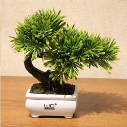 Decorative Flowers Simulation Green Plant Pot Podocarpus Guest-greeting Pine Plants Potted Flower Art As A Whole Adornment Is Placed Small