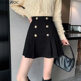 Pants Chic Japan Girls Korea Style Cute Sweet Women Formal High Waist A Line Doublebreasted Pleated Mini Short Skirts