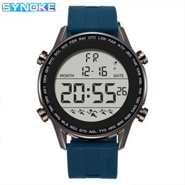 SYNOKE Easy to Read Big Numbers Cool Watches 50M Water Resist LED Ultra-thin Electronic Watchwrist New reloj hombre Dropshipping