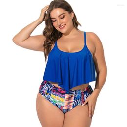 Women's Swimwear Large Size 5XL Bikini Set Women 2023 Print Two Piece Swimsuit Female High Waist Big Bathing Suit Beachwear