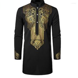 Ethnic Clothing 2023 Southeast Asia Dubai Middle East Arab National Style Simple Long Men's Shirt Muslim Robe