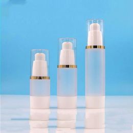 15ml 30ml 50ml Frosted Vacuum Bottle Clear Airless Vacuum Pump Empty for Refill Container Lotion Serum Cosmetic Liquid Bottles Hgomd