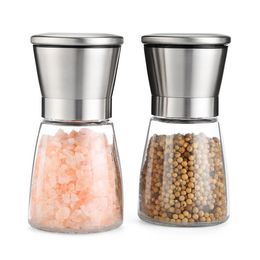 Pepper Mill Grinder Stainless Steel Manual Salt Portable glass Muller Spice Sauce Home kitchen Tool SN6235