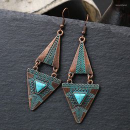 Dangle Earrings Geometric Double Triangle Natural Stone Drop For Women Boho Vintage Pendant Earring Trendy Women's 2023