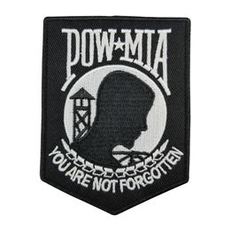 Leathers Pow Mia Embroidered Patch Heat sealed backing For Motorcycle Biker Jacket Iron On Sew On Patch 3 5 G0176 S266U