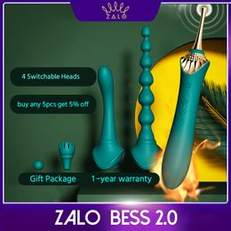 Vibrators ZALO BESS 2.0 G-spot vibrator soft silicone clitoral stimulation usb Double motor Retro massager adult sex toys for women 230710