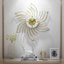 Wall Clocks Modern Luxury Clock Nordic Living Room Simple Large Metal Fashion Creative Digital Mechanism Home Decor