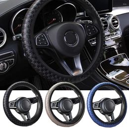 Steering Wheel Covers Woven Leather Elastic Without Inner Ring Car Cover Comfortable Absorptian Car-styling Accessories Gadget