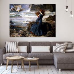 Miranda the Tempest William Adolphe Bouguereau Painting Classical Canvas Art Replica Hand Painted Artwork Hotel Room Decor