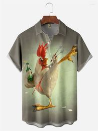 Men's T Shirts Summer Chicken Print T-shirt Street Casual O Collar Short-sleeved Shirt Breathable Top Oversized 6XL