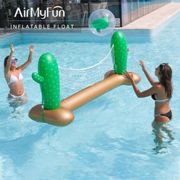 Sand Play Water Fun Summer Outdoor Inflatable Cactus Floating Drainage Volleyball Rack Adult Swimming Pool Sports Net Children's Toys 230711