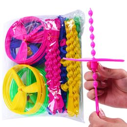 Intelligence toys 80PCS Children Outdoor Bamboo Dragonfly Flying Toys Saucer Safety Colorful Kids Educational Funny Sports Classic Fly Toy Gifts 230711