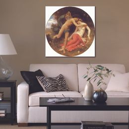 High Quality Handcrafted William Adolphe Bouguereau Oil Painting Cupid and Psyche Clssical Canvas Art Beautiful Wall Decor