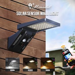 Garden Decorations LED Outdoor Solar Wall Light IP65 Waterproof with Remote Control Motion Sensor Street Light for Courtyard Garage Garden Corridor 230710