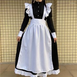 Casual Dresses Black And White Maid Outfit Women Clothing Lolita Big Size 4Xl Bow Long Shirt Dress Vintage Inspired Cosplay Anime Girl