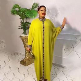 Ethnic Clothing African Dresses For Women Summer Fashion Long Sleeve Polyester Black Yellow Dashiki Plus Size Dress Robes