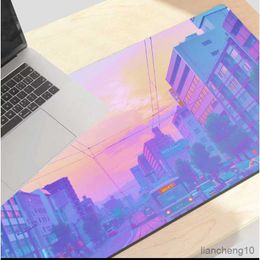 Mouse Pads Wrist City Art Computer Mouse Pad Gaming MousePad Large Mouse Pad Pink Carpet PC Desk Mat Keyboard Desk Mat R230711