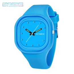 SYNOKE Outdoor Ladies Wrist Watches Student Colourful 50m Waterproof Sports Watch Men Women Unique Silicone Clock Quarzt Watches