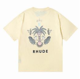 Designer Shirts Summer Mens T-Shirts Womens Rhudes Designers For Men tops Letter polos Embroidery tshirts women's Clothing Short Sleeved tshirt Large Tees L1JG