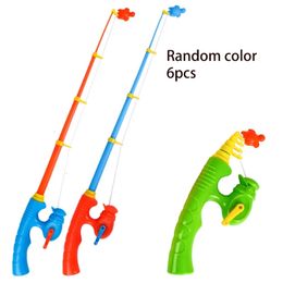 Sand Play Water Fun 6 Pcs Magnetic Fishing Pole Toy Kids Rod Bath Outdoor Games for over 3 Years Old 230711