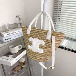 A113 Bags Evening Large Straw Capacity Corn Husk Single Shoulder Portable Grass Braided Vegetable Basket Holid