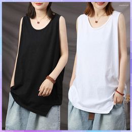 Women's Tanks Cotton Camis Solid Loose Vest Tank Top Female Summer Thin Basic Tops Plus Size Casual Sleeveless T-shirts Camisole