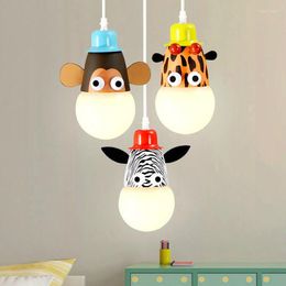 Pendant Lamps Novelty Cartoon Animal Pendent Light Lovely Bedroom Children's Room Lamp Home Decor Led Fixtures Hanging