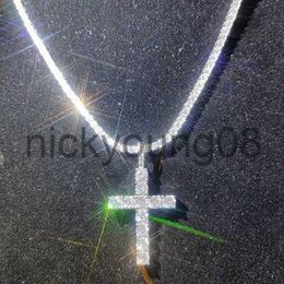 Pendant Necklaces Shinning Diamond Stone Crucifix Cross Pendants Necklace Stainless Steel Jewellery Platinum Plated Men Women Lover Gift Jewellery Necklaces x0711 x0