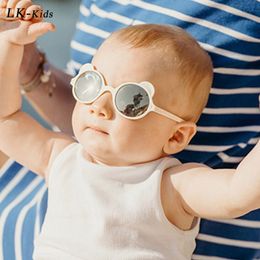 LongKeeper Kids Sunglasses Round Bear Shades Child Sun Glasses Baby Children UV400 Sport Goggle Girls Boys Oculos De Sol