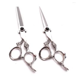 5.5 Inch JP 440C Customized Logo Black Screw Professional Hairdressing Scissors Cutting Shears Thinning Hair C