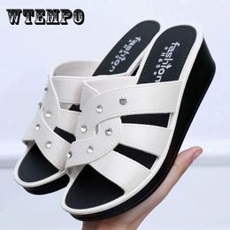 Slippers WTEMPO Women s Summer PVC High Heel Fashion Home Non Slip Soft Bottom Wedge Thick Sandals Wholesale Drop 230710