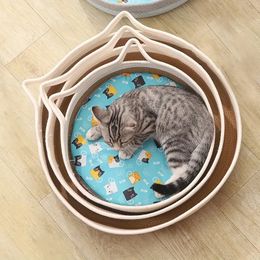 Pet And Hemp Woven Nest Cat Bed Cat Claw Grinding Mat For Summer