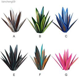 9 Pieces Agave Leaves DIY Assembly Iron Art Plant Decorative Statue Leaf Home Decoration Party Favors for Garden Yard L230620