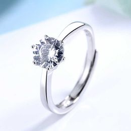 Original New New Jiawen moissanite D-color Ring One claw Home Six claw High carbon Female Proposal Support Live Broadcast