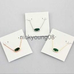 Pendant Necklaces Pendant Necklaces Necklace Green Glass Stone Real 18K Gold Plated Dangles Glitter Jewelries Letter Gift With free dust bag x0711