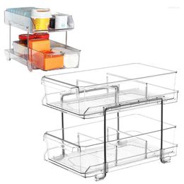 Storage Bags Under Sink Organizers And Pull Out Organizer Shelf With Drawers 2 Tiers Clear Slide Cabinet & Countertop Pantry