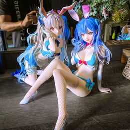 Movie Games 1/4 Native BINDing Bunny Girl Figure Chris Aqua Blue bunny Girl Pvc action Figure Adults Collection Model doll gifts