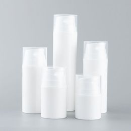 100pcs white PP airless bottle vacuum pump bottle used for Cosmetic Container 30ml 50ml 80ml 100ml 120ml 150ml F2525 Bdcrl