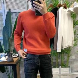Men's Sweaters Autumn Winter Solid Cashmere Knitwear Sweater Men Pullover Round Neck Soft Warm Jumper Knitted C140