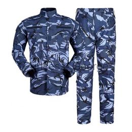 Others Apparel Navy Blue Army Uniform British Ocean Camouflage Combat Uniform Tactical Military Solider Wear Work Uniform x0711
