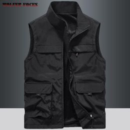 Trench Summer Vest Men Outdoors Gilets Photography Camping Coat Men's Vests Man Male Outerwear Tool Sleeveless Work Zip Jacket