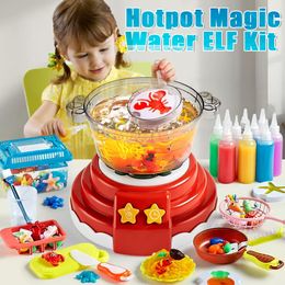 Blocks Magic Water Elf Game DIY Pot Maker Cooking Toys For Kids 3 4 5 6 7 Years Mini Kitchen Pretend Play Children Gift 230710