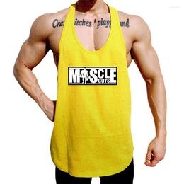 Men's Tank Tops Gym Fitness Top Men Casual Fashion Sleeveless Print T-shirt Summer Sweat Resistant Comfortable Quick Dry Racer Back Singlet