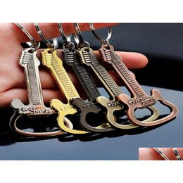 Key Rings 24 Hours Beer Guitar Bottle Opener Keychain Keyring Chain Ring Funny Gift Kitchen Bar Accessories Tool Zinc Alloy Drop Del Dh5Wx