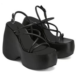 Sandals 2023 Summer Platform Brand Design Woman Sexy Shoes Wedges High Heels Comfy Leisure 230711