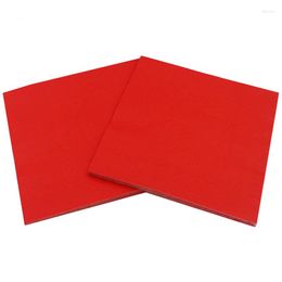 Table Napkin -1 Pack Solid Color Printed Paper (red)